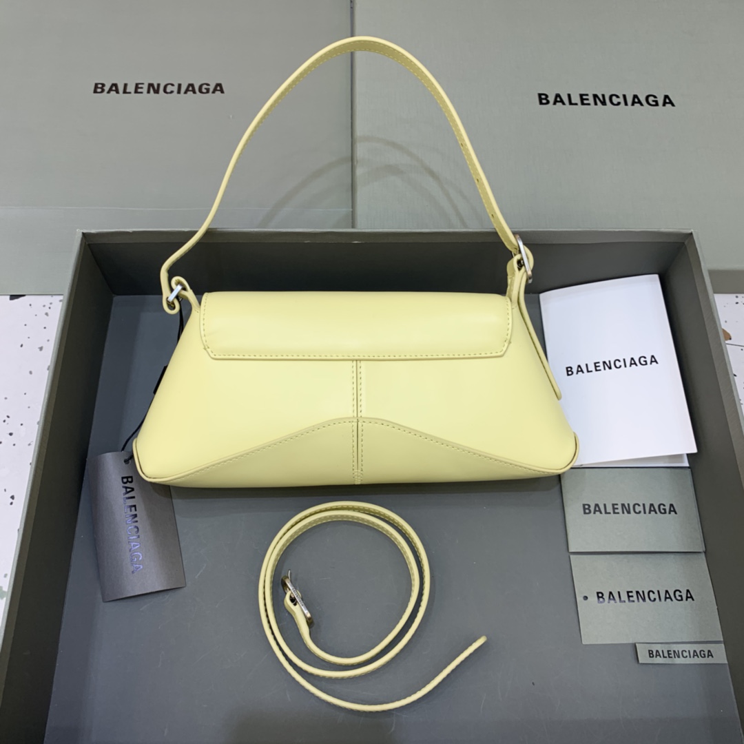 Balenciaga XX Small Calfskin Flap Bag Light Yellow